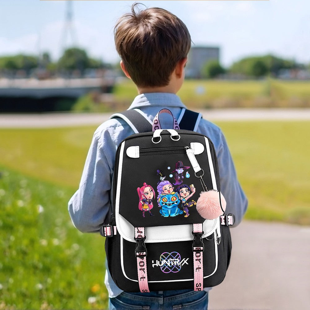 Mochila Demon Slayer K-Pop 2025 Estampa de Desenho Animado Rumi Mira Zoey Até 20L de Grande Capacidade Mochila Escolar para Adolescentes