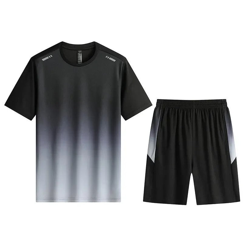 Running Sets Men Sportswear Short sleeve Clothes Fitness Basketball tennis Soccer Plus Size Gym Clothing 2 pieces Sports Suits