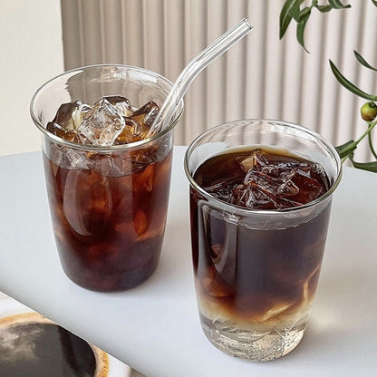 Copos de café gelado Copo de vidro estético Garrafa de água Copos para beber Utensílios de mesa decorativos Caneca de café gelado Copo de coquetel