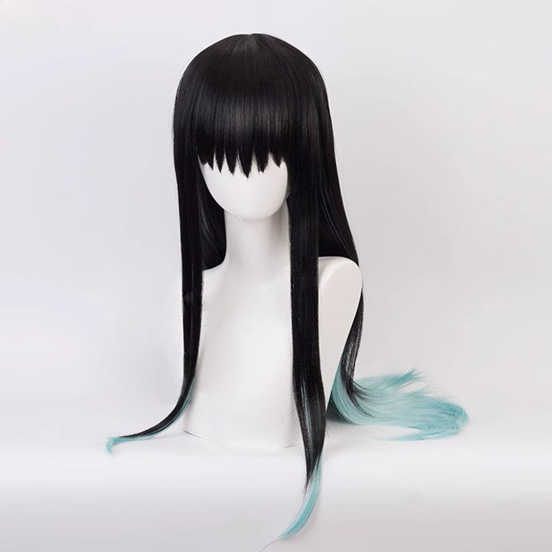 Anime Tokitou Muichirou Cosplay Synthetic Wig Muichiro Tokito Wig Heat Resistant Synthetic Hair Wigs