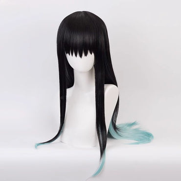 Anime Tokitou Muichirou Cosplay Synthetic Wig Muichiro Tokito Wig Heat Resistant Synthetic Hair Wigs