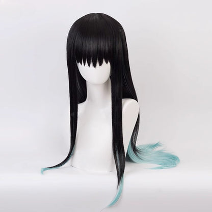 Anime Tokitou Muichirou Cosplay Synthetic Wig Muichiro Tokito Wig Heat Resistant Synthetic Hair Wigs