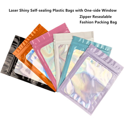 100pcs Silver Aluminum Foil Zip-lock Bags, Food Grade Aluminized Mylar Zipper Self Sealing Pouches for Cloth / Snacks Packaging