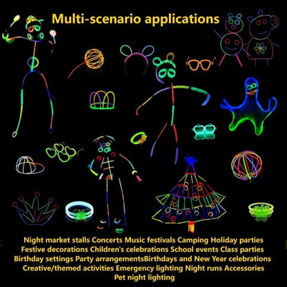50/100PCS Glow Stick Set with 17 Accessories DIY Perfect for Vibrant Party Supplies for Concert Halloween Festivals Events? Part