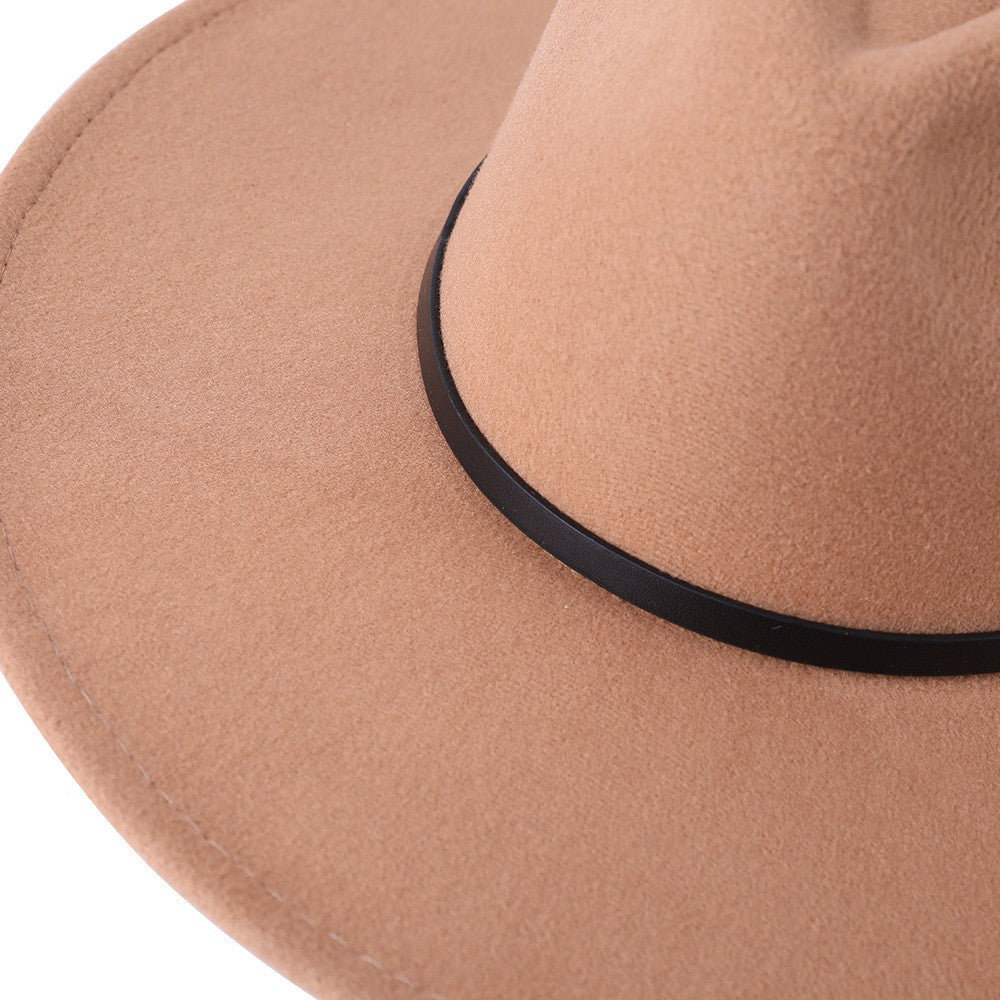 Wool Warm Wide Brim Fedora Hats Women Solid Color Top Jazz Felt Hat For Men Panama Gamble Yellow Hats