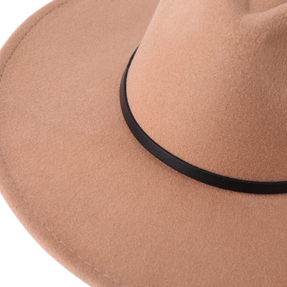 Wool Warm Wide Brim Fedora Hats Women Solid Color Top Jazz Felt Hat For Men Panama Gamble Yellow Hats