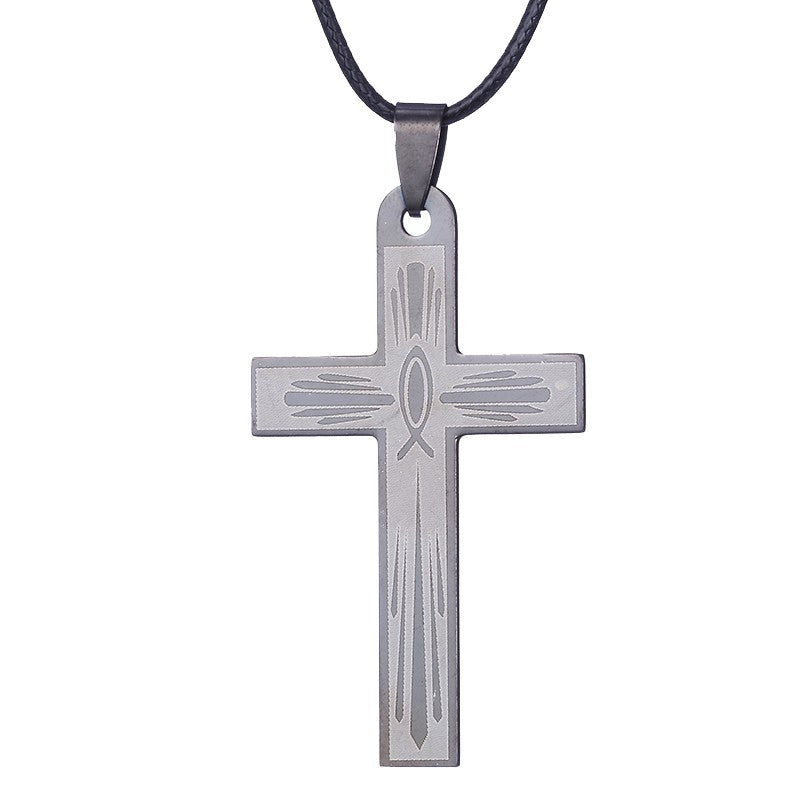 Colar de Bíblia ZRM Joias em Aço Inoxidável com Pingente de Cruz de Jesus para Homens e Mulheres Presentes