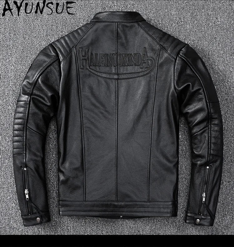 Mens Leather Jacket Autumn Men Clothing Handsome Motorcycle Jackets Two Colors Short Coats Kurtka M?ska Skórzana Slim