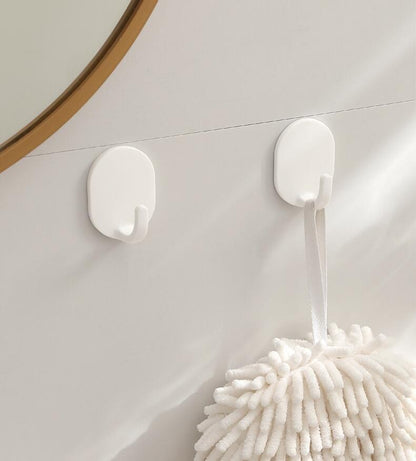 Hot Sale 4Pcs Self Adhesive Clothes Hook Wall Door Hook Bathroom White Towel Hanger Kitchen Wall Hanger Bathroom Accessories