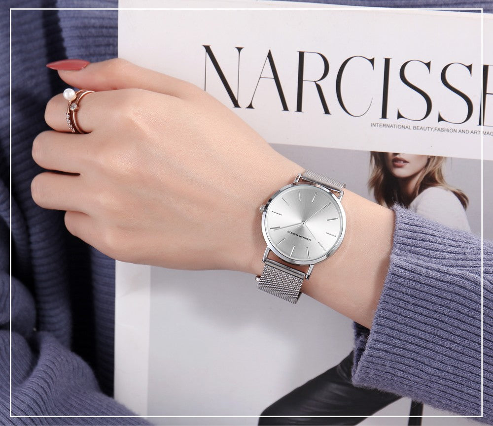 HANNAH MARTIN Brand Quality Stainless Steel Japan Quartz Movement Waterproof Women 36mm Full Rose Gold Ladies Dropshipping Watch