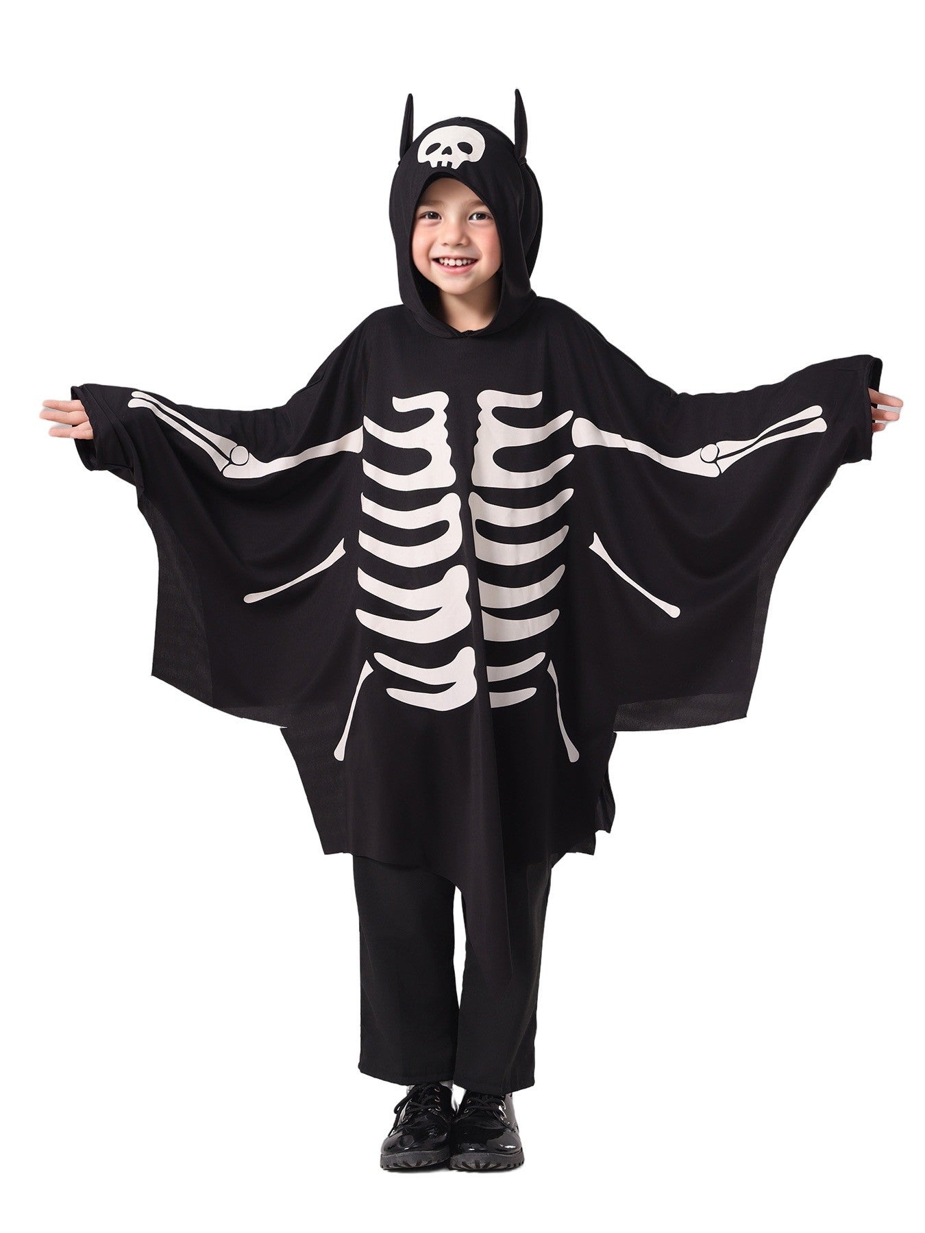 Boys Luminous Ghost Bat Cosplay Cape Horror Themed Party Outfit For Kids Halloween Costumes