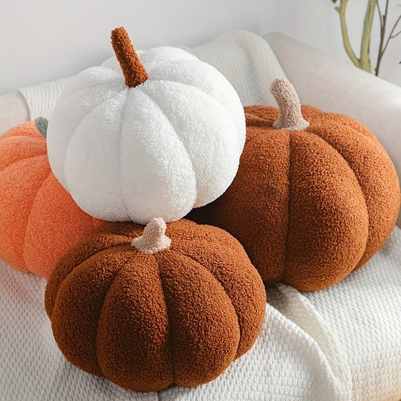 3D Fluffy Pumpkin Plush Pillow,for Halloween Home Decor, Birthday Party Favors & Cozy Home Accents, Pumpkin Decorations