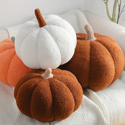 3D Fluffy Pumpkin Plush Pillow,for Halloween Home Decor, Birthday Party Favors & Cozy Home Accents, Pumpkin Decorations