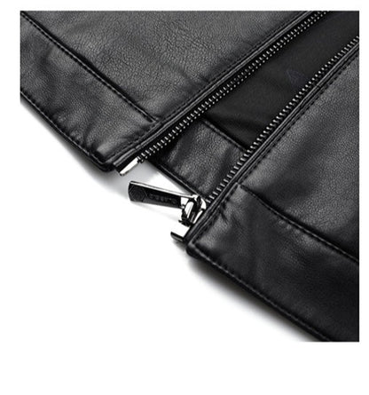 Spring and Autumn New Men's Lapel Leather Jacket Male Business Casual Middle-aged Men's Handsome Short Leather Coat Jackets 2025