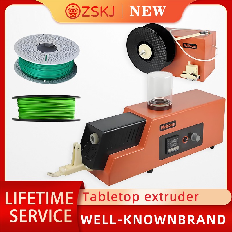 Desktop 3D Filament Maker Machine Dual Size Extruder for 1.75mm/3mm PLA ABS Consumables Speed Adjustable for Printing Consumable
