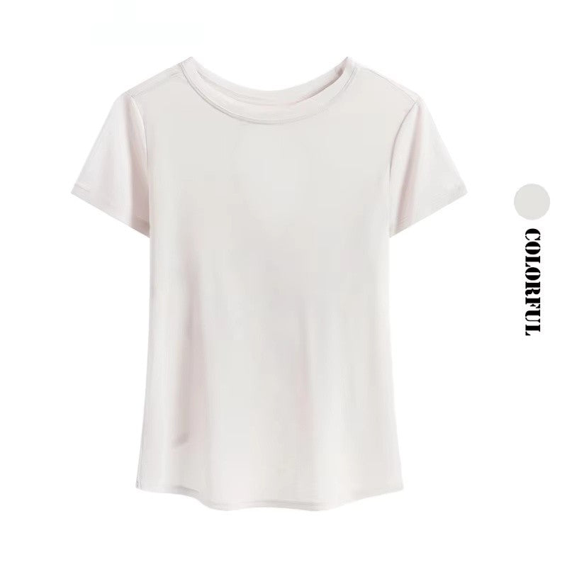 DRUR Gym Tops Women Lightweight Sweatshirt Summer Short Sleeve Quick Dry Fitness Running Tshirt Back Cross Hollow Yoga Wear New