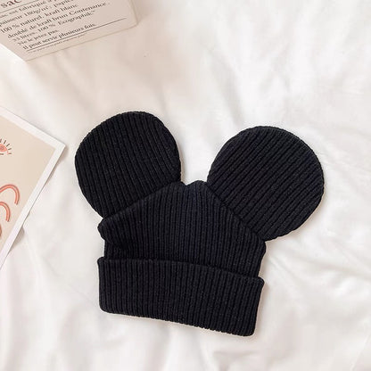 Disney Mickey Mouse Gorro de Malha Chapéu Desenho Animado Orelhas Criativas Touca de Inverno para Mulheres Homens Quente À Prova de Vento Chapéu para o Ar Livre
