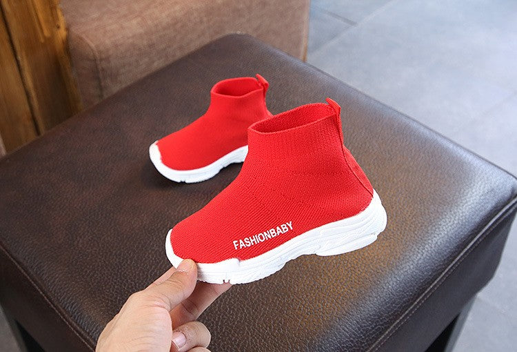 Autumn Winter Kids Sneakers Children Casual Shoes Slip-on Breathable Kids Socks Shoes Non-slip Snow Boots Boys Girls Sport Shoes