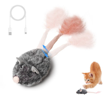 Rato de Brinquedo para Gatos Recarregável com Sensor de Movimento, Som de Rato, Brinquedos Interativos para Gatos, Brinquedo para Gatos com Som de Rato