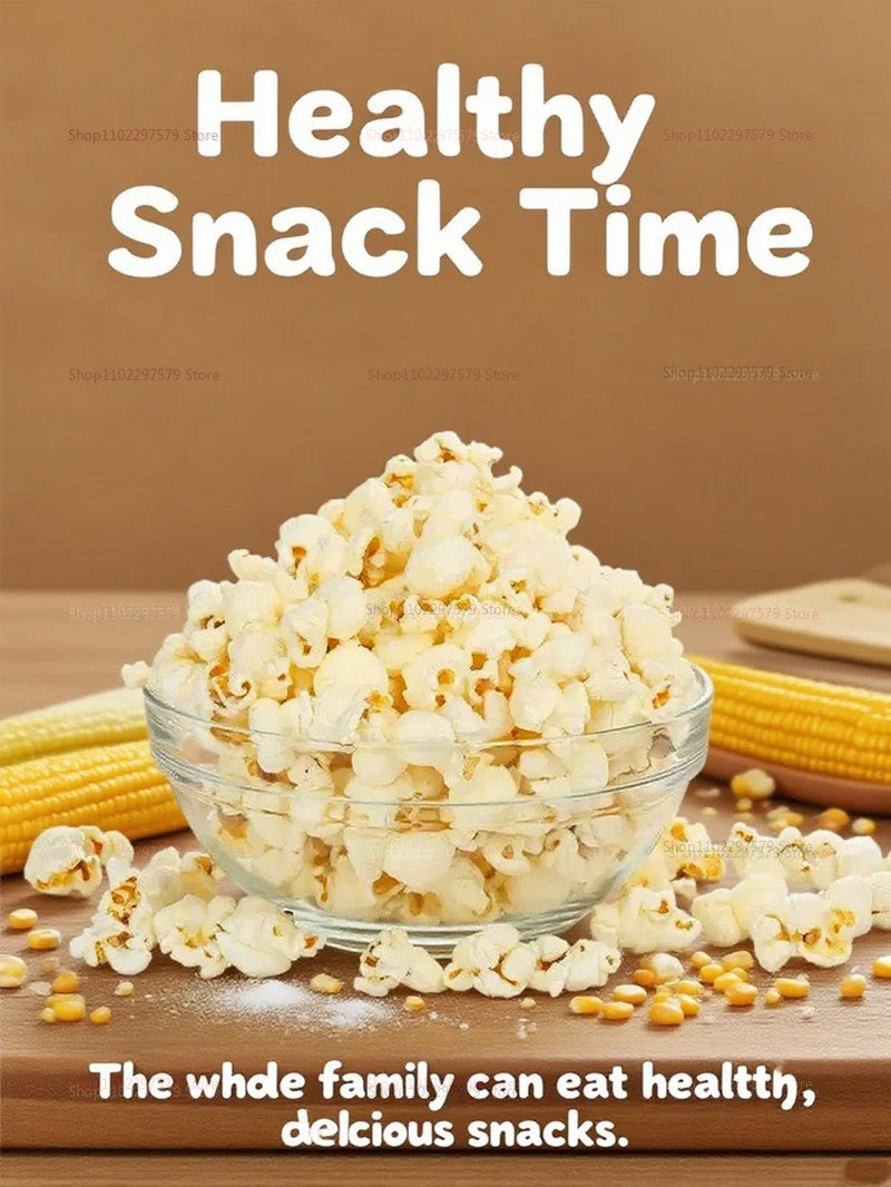 Mini Popcorn Maker: Electric Hot Air Corn Popper with fast heating, a Compact Snack Machine for Movie Night Parties Home Kitchen