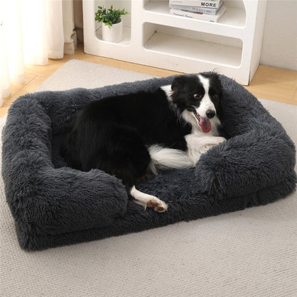 Sofá-Cama Luxuoso de Inverno Quente para Cães Grandes Colchonete de Gato Casa Almofada Sofá-Cama para Animais de Estimação Grandes e Pequenos