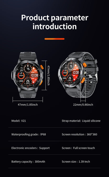 LIGE Fashion Smart Watch Men Voice Assistant Bluetooth Call Heart Rate Monitoring IP68 Waterproof LED Flashlight Men SmartWatch