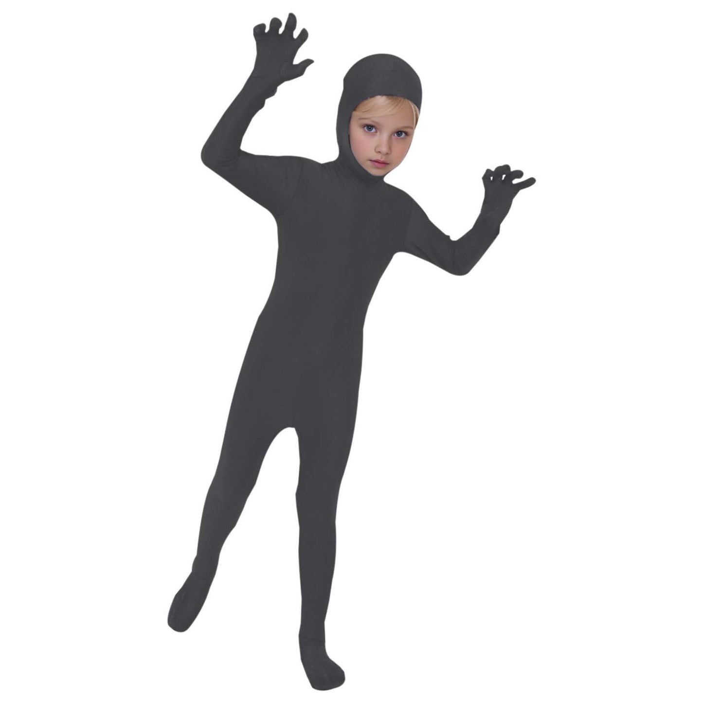 Kids Invisibility Jumpsuits Role Play Tights Full Body Suit Solid One-Piece Jumpsuit Halloween Costume Funny Romper Performance
