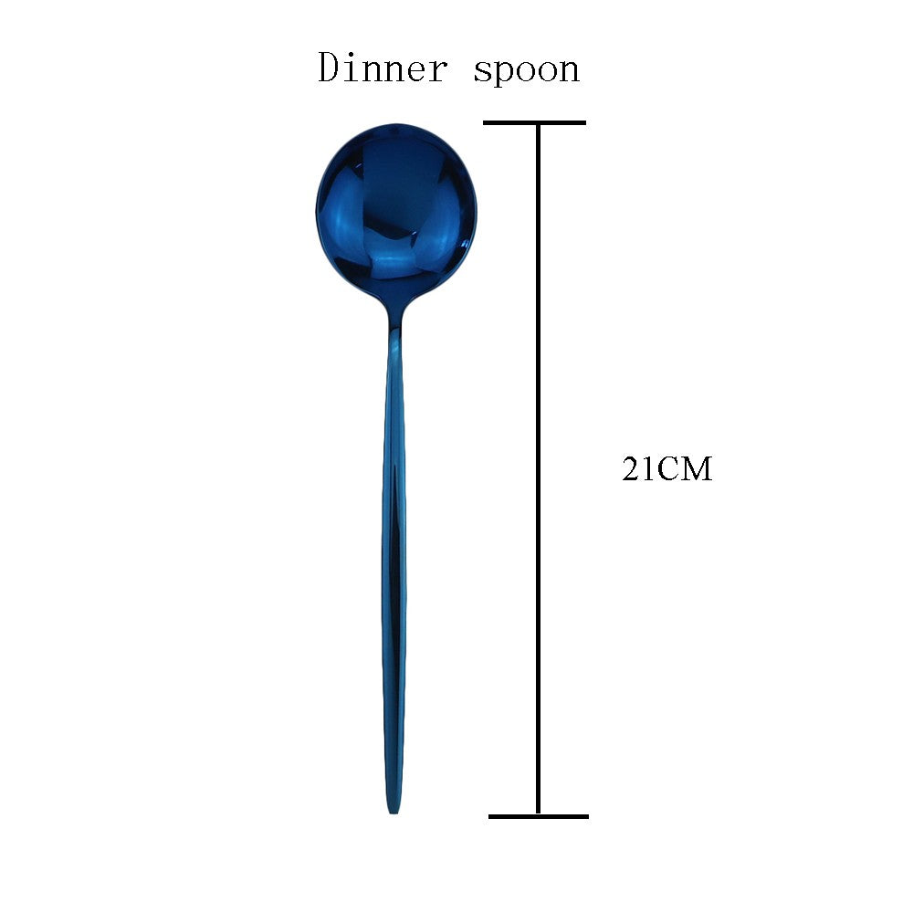 Conjunto De Talheres Azul Elegante E Nobre Conjunto De Louça Faca Garfo Colher De Aço Inoxidável 304 Conjunto De Talheres Prata Conjunto De Talheres