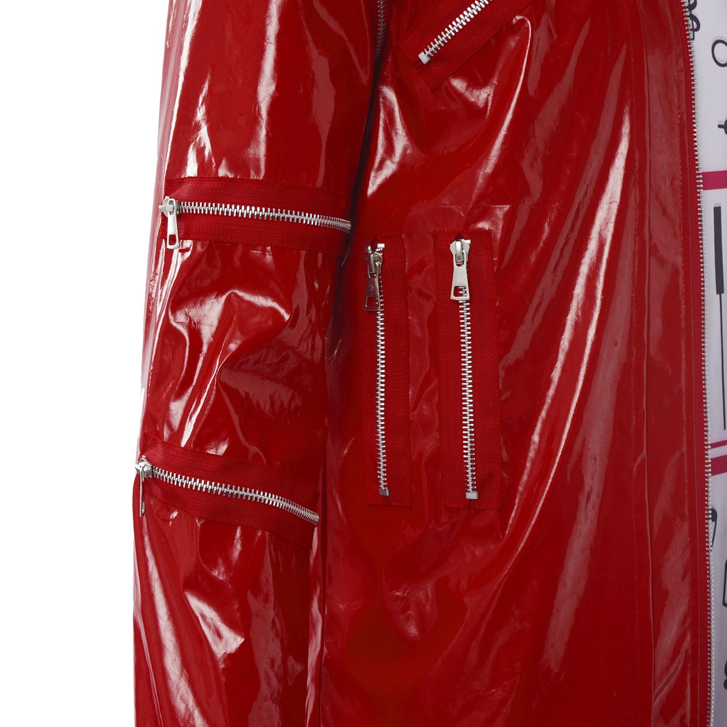 Red Zipper Michael Jackson MJ Beat It Jacket for Impersonators PU Leather Punk Casual Coat Halloween Stage Christmas Outwear Cos