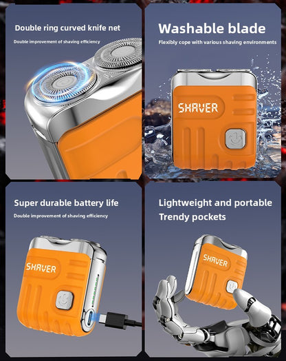Waterproof Electric Smart Shaver Travel Razor Mini Dual Blade Shaver Men Shaver Portable Beard Trimmer Remover Rechargeable