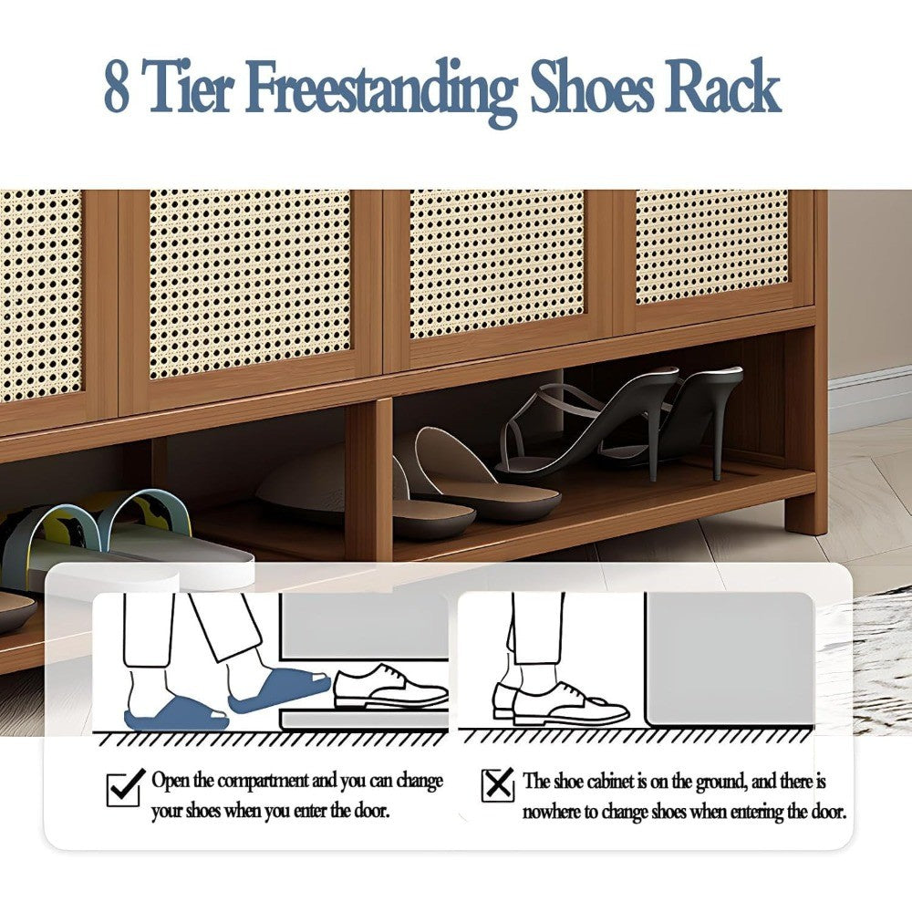 7-Tier Shoe Cabinet with Doors, 36-40 Pairs Large Shoe Storage Cabinet, Freestanding Shoe Rack for Entryway, Hallway, Bedroom,