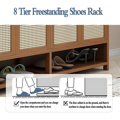 7-Tier Shoe Cabinet with Doors, 36-40 Pairs Large Shoe Storage Cabinet, Freestanding Shoe Rack for Entryway, Hallway, Bedroom,