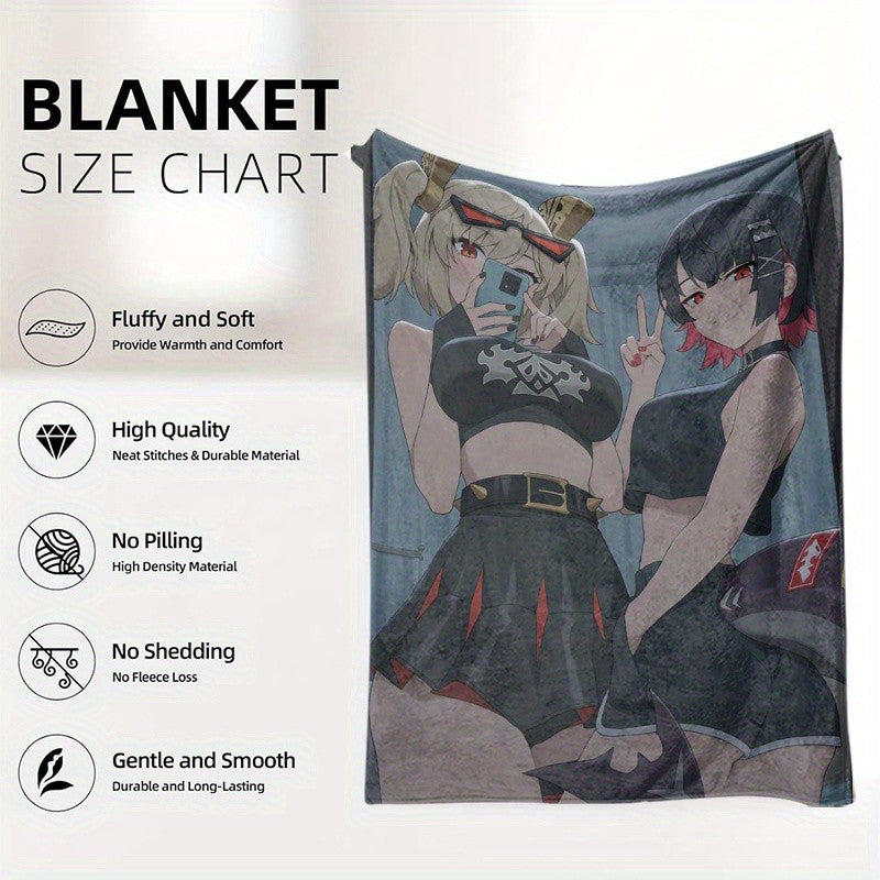 Manta de lã com tema de anime fofa Zenless Zone Zero para cama, sofá, escritório, para uso interno e externo