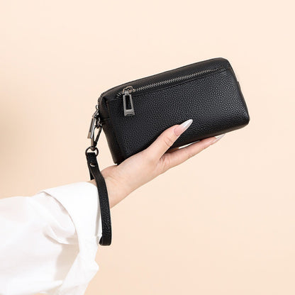 100% Genuine Cow Leather Wallet Purse Luxury Handbags Women Bags Designer Ladies Clutches Bags for Women Top Quality Phone Sac