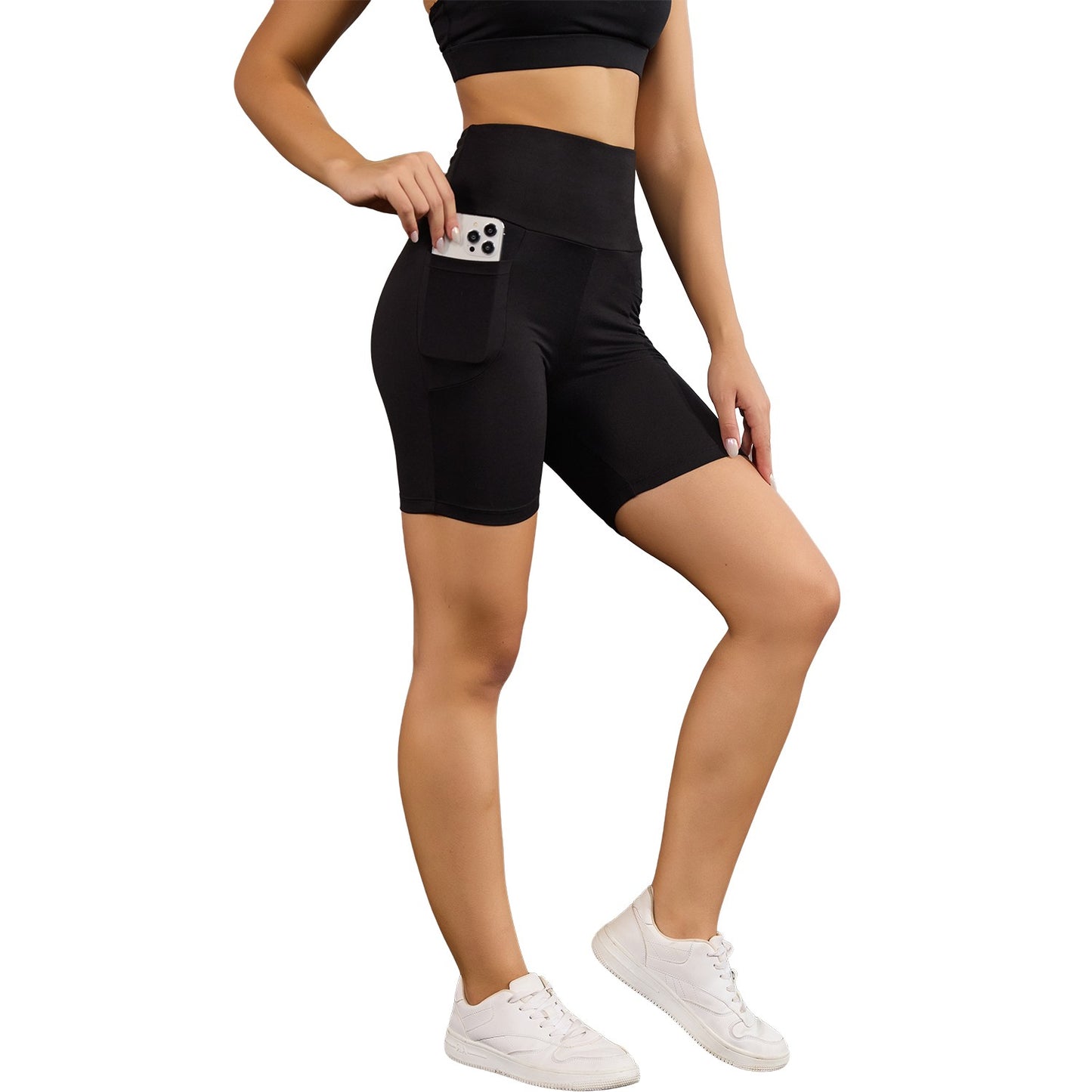 High Waisted Biker Shorts For Women With Pockets Super Soft No See Through Workout Running Yoga Athletic Push Up Gym