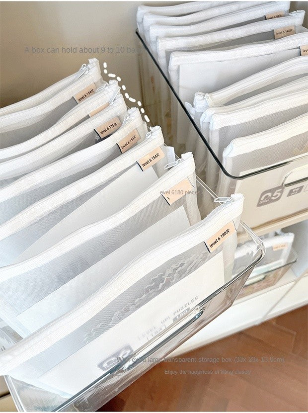 Toy storage bag Children's building blocks small toys special sorting bag bag transparent mesh gauze zipper mesh bag