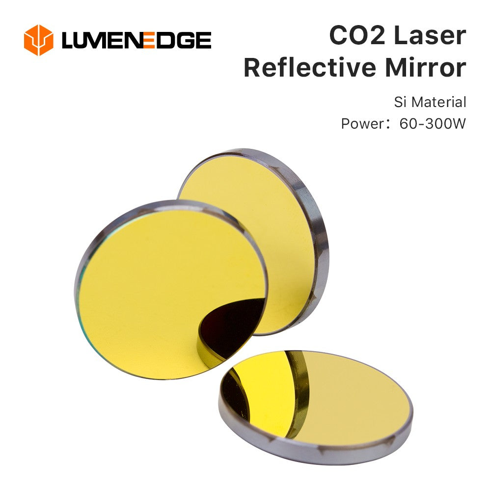 LUMENEDGE 3 Peças Espelho Si Lente Refletiva a Laser Diâmetro 19,05 20 25 30 mm Silício Banhado a Ouro para Máquina de Gravação a Laser CO2