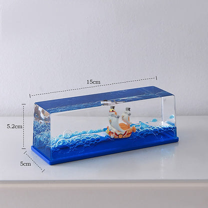 Garrafa Flutuante Feliz One Piece Thousand Sunny Barco Garrafa Flutuante Líquida Navio 3D Em Garrafa Barco Go Merry Decoração de Casa Presente Infantil