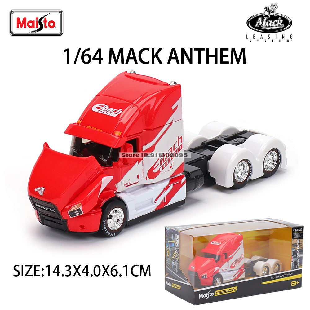 Maisto 1:64 Mercedes-Benz MACK Anthem Trailer modelo de simulação de carro modelo de carro de liga leve brinquedo de carro masculino presente de coleção