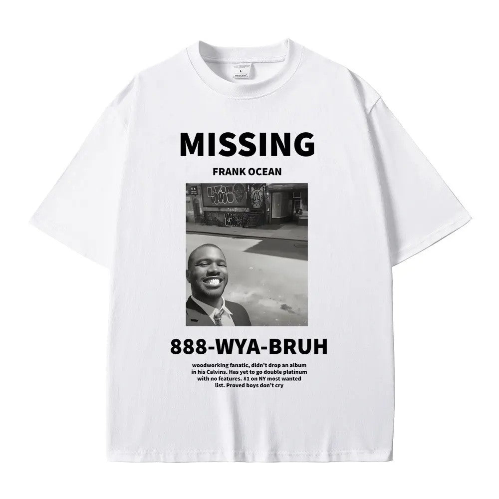 Rapper Frank Missing Graphic T Shirt Hip Hop Ocean Blond Album Summer Tees Y2k Unisex Blond Fashion Casual Tee O-Neck Tops