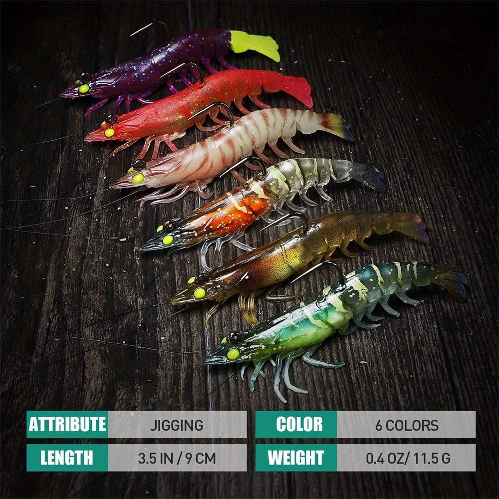 Iscas de Camarão Artificiais Macias e Realistas 9cm 12g, Jigs Luminosos para Pesca de Jigging, Iscas Artificiais para Pesca no Mar, para Peixe Vermelho, Robalo, Camarão, 1 UNID.