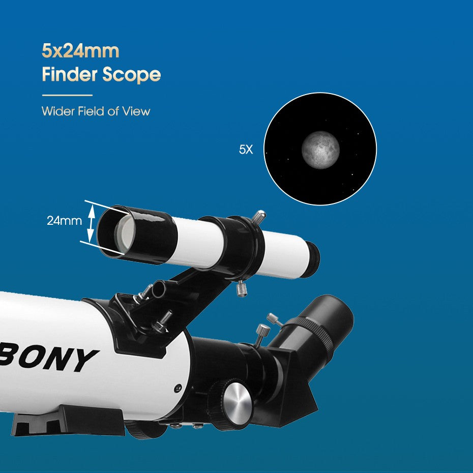 Telescópio SVBONY SV501P para Adultos Iniciantes, Telescópio Refrator Astronômico para Presente (Lua e Planetas), Telescópio Astronômico