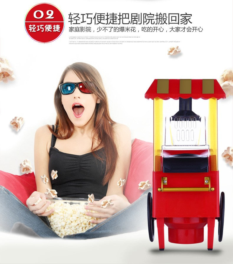 110-220V Electric Popcorn Maker Home Corn Popcorn Making Machine Fully Automatic Trolley Corn Popper DIY Creativity for Children
