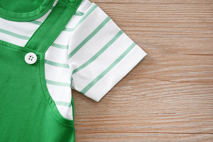 IURNXB Newborn Baby Romper Summer Cat Printed Short Sleeve Stripe Jumpsuit Infant One Piece Outfit for Boys Girls Unisex 0-18M