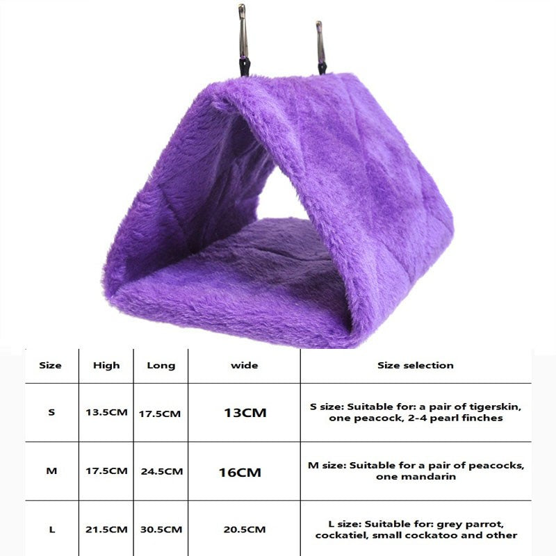 Cama de Pássaro de Inverno para Animais de Estimação Gaiolas de Papagaio Quente Pelúcia Rede Cabana Tenda Cama Caverna Suspensa para Dormir e Chocar Acessórios para Pássaros