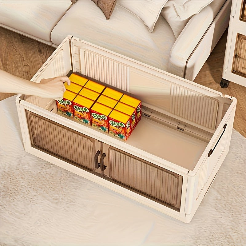 5-Tier Foldable Cabinet, Plastic Bins, Portable Wardrobe Organizer, Rolling Stackable Drawers. For Bedroom, Living Rm, Office