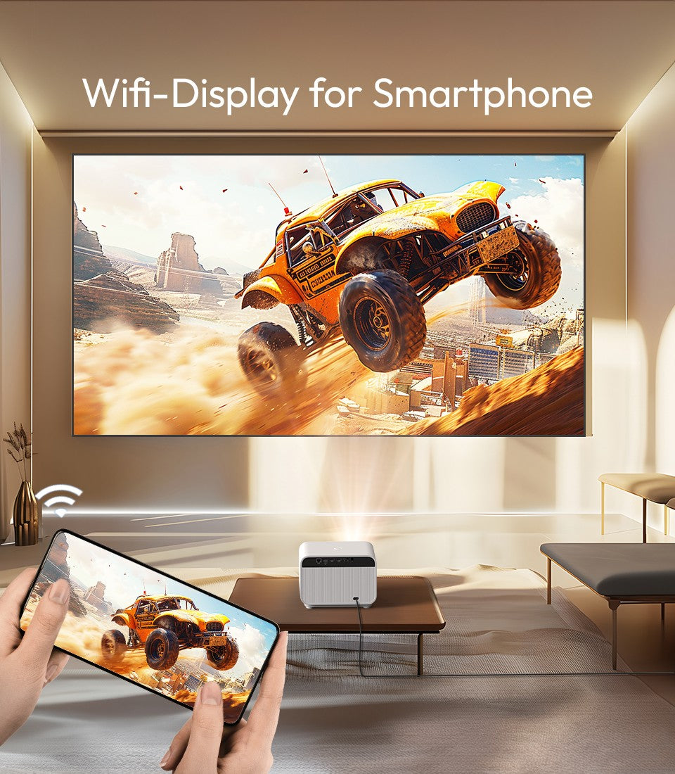 Projetor BYINTEK LOVE U12 Full HD 1080P 4K 800 ANSI Android WiFi 6 Foco Automático para Home Theater, Filmes e Reuniões