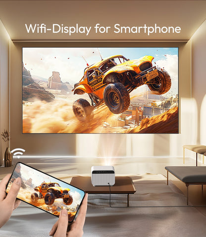 Projetor BYINTEK LOVE U12 Full HD 1080P 4K 800 ANSI Android WiFi 6 Foco Automático para Home Theater, Filmes e Reuniões
