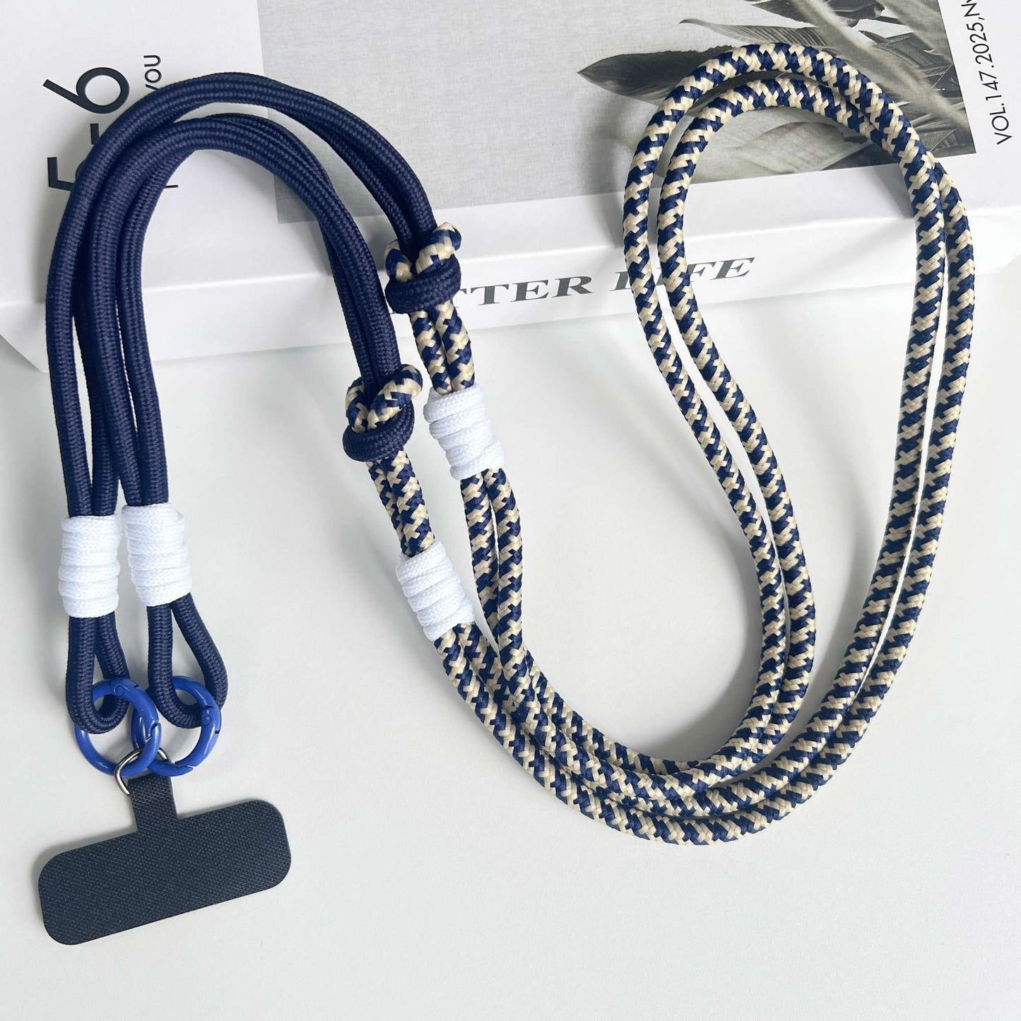 Personalized Trend Double Color Mobile Phone Universal Lanyard Diagonal Span Long Rope Shoulder Strap Rope Fashion Safety Rope
