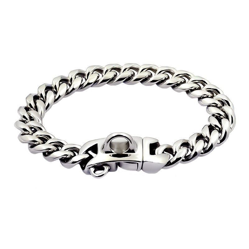 Coleira de Metal para Cães Aço Inoxidável Choker para Pets Corrente Cubana Dourada 14mm de Largura Guia para Cães Pequenos, Médios e Grandes Acessórios para Pets